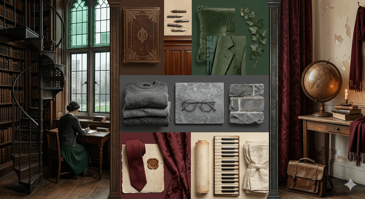 color palette in dark academia 