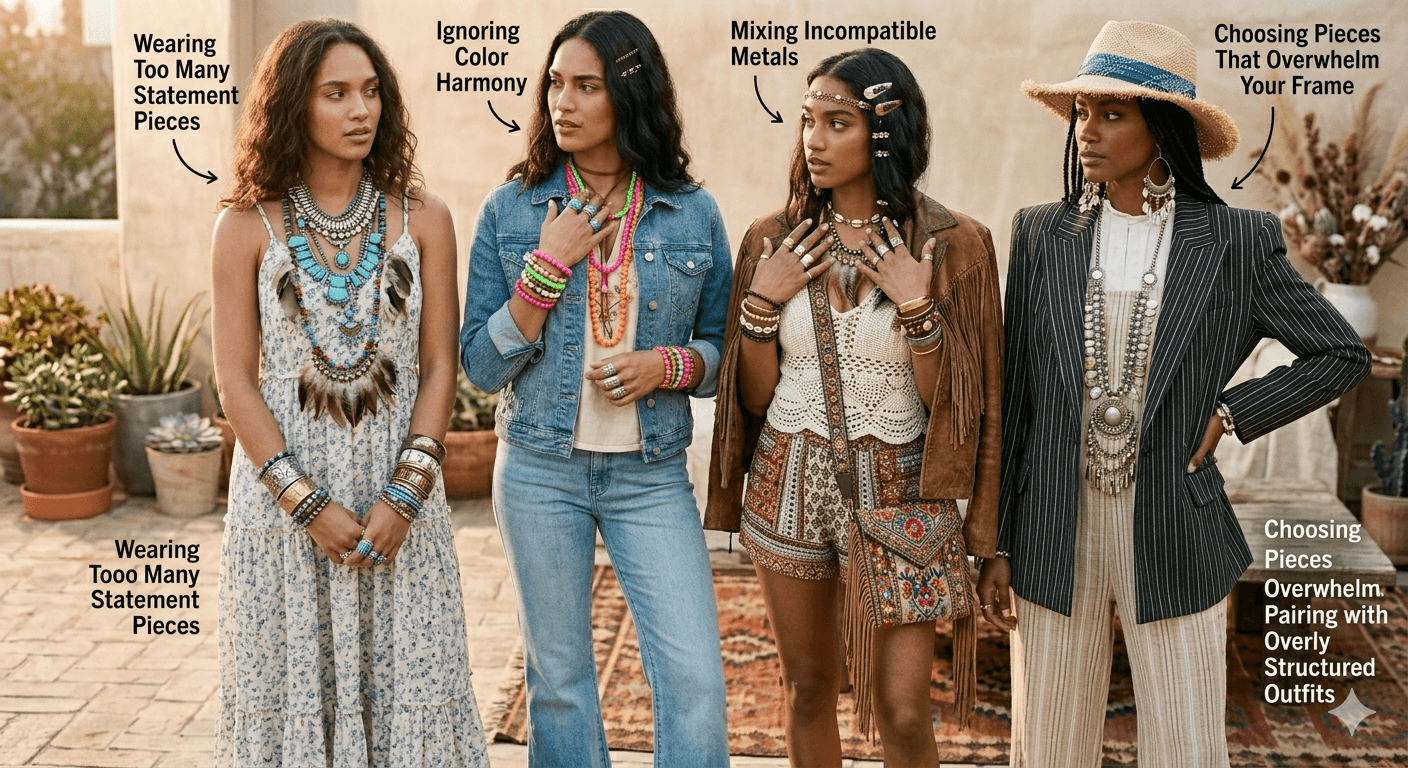 Common Mistakes When Wearing Boho Jewelry.