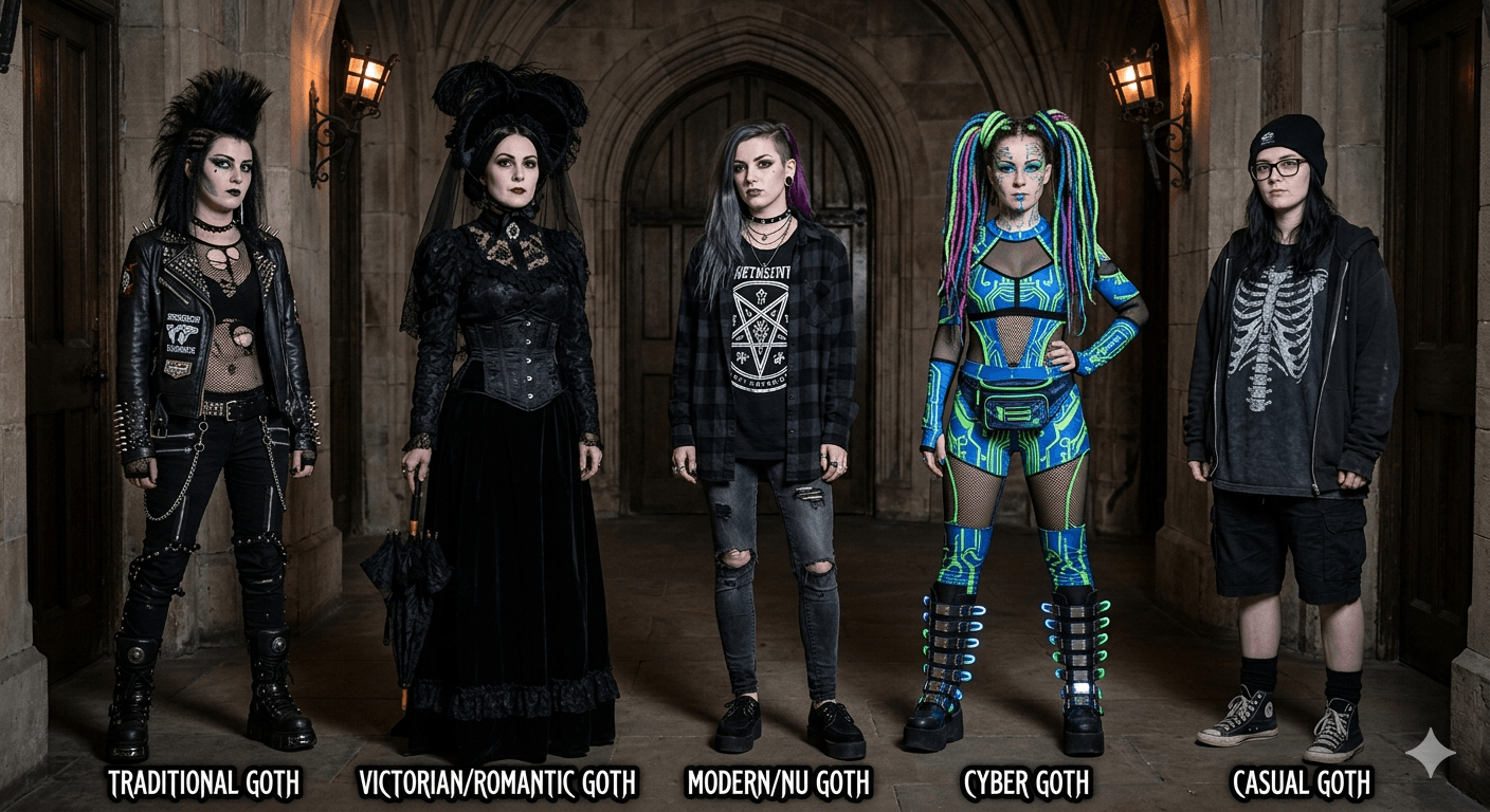 different types of gothic fashion