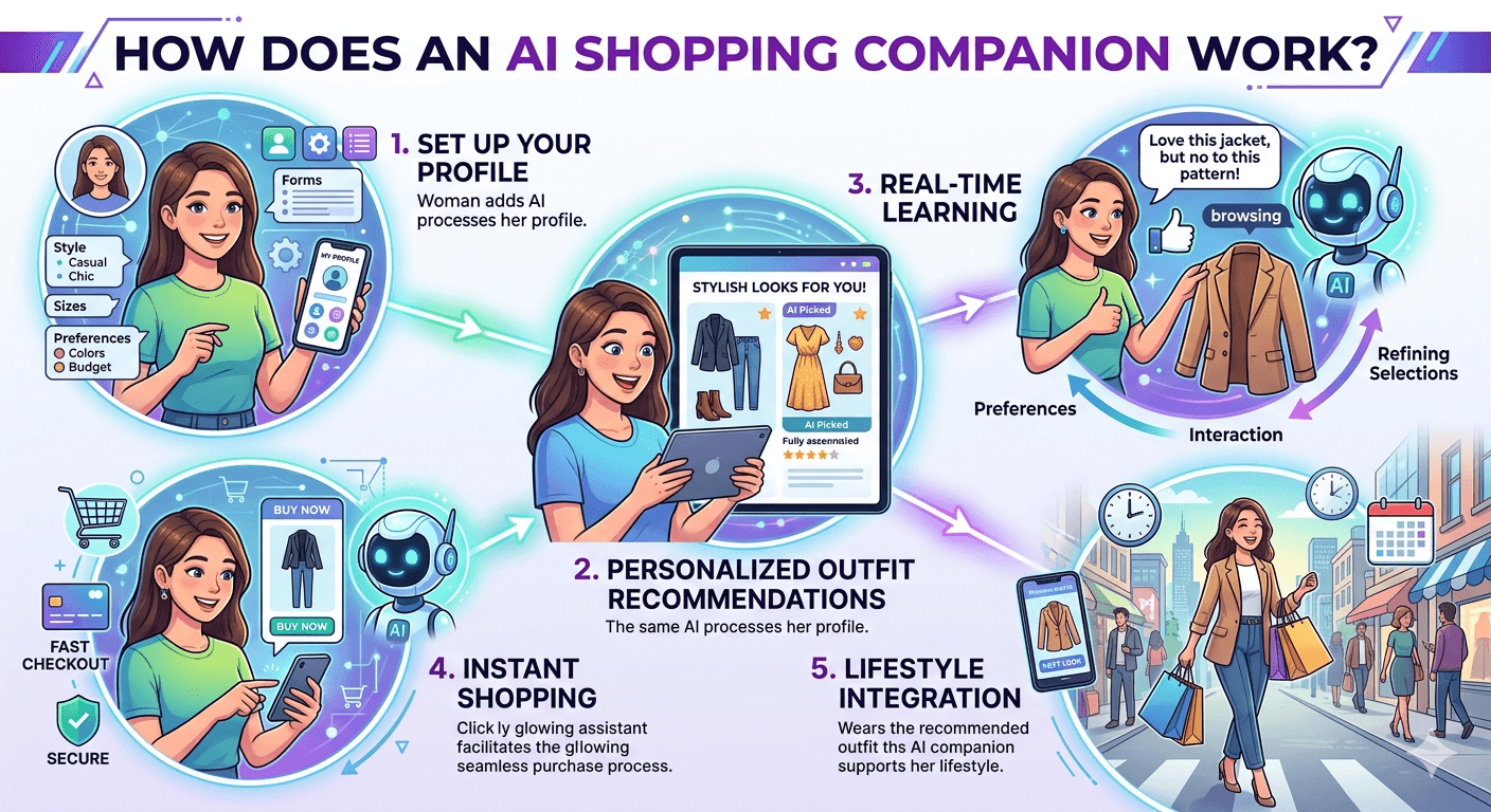 how does an AI shopping companion work 