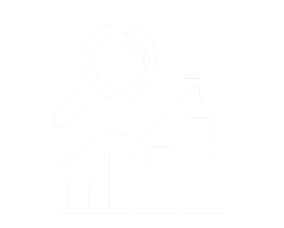 Magnifying glass with growth chart