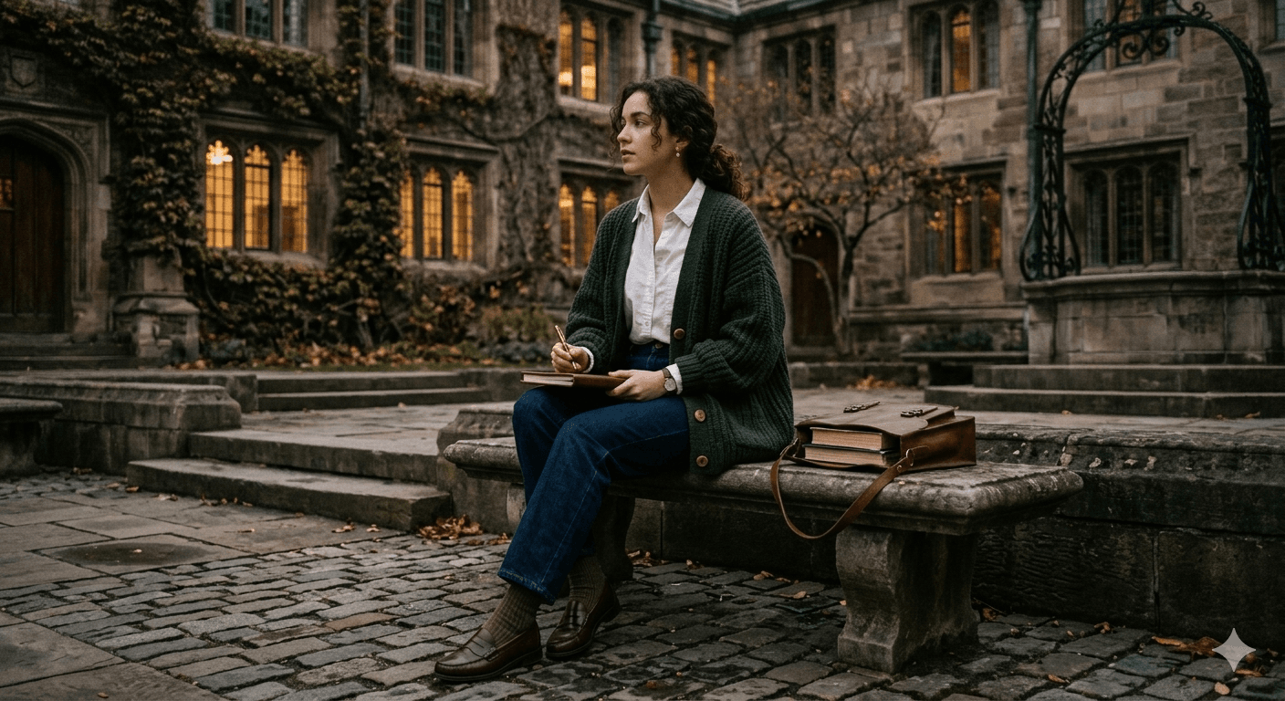 casual dark style academia 