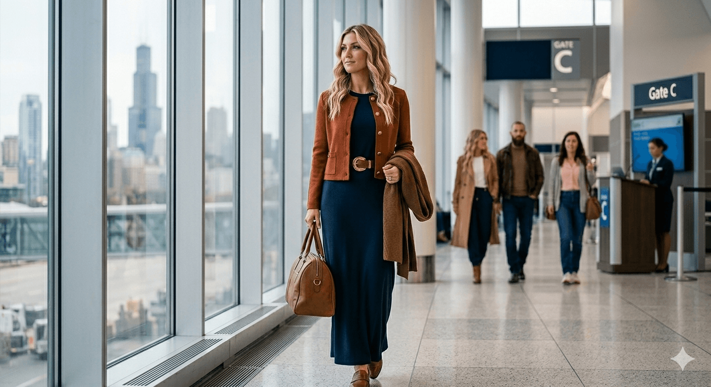 column dress and wrap