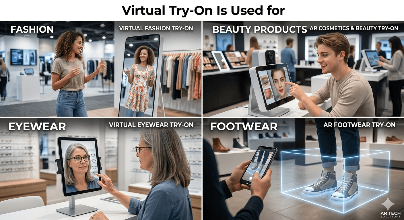 virtual try on is used for different areas